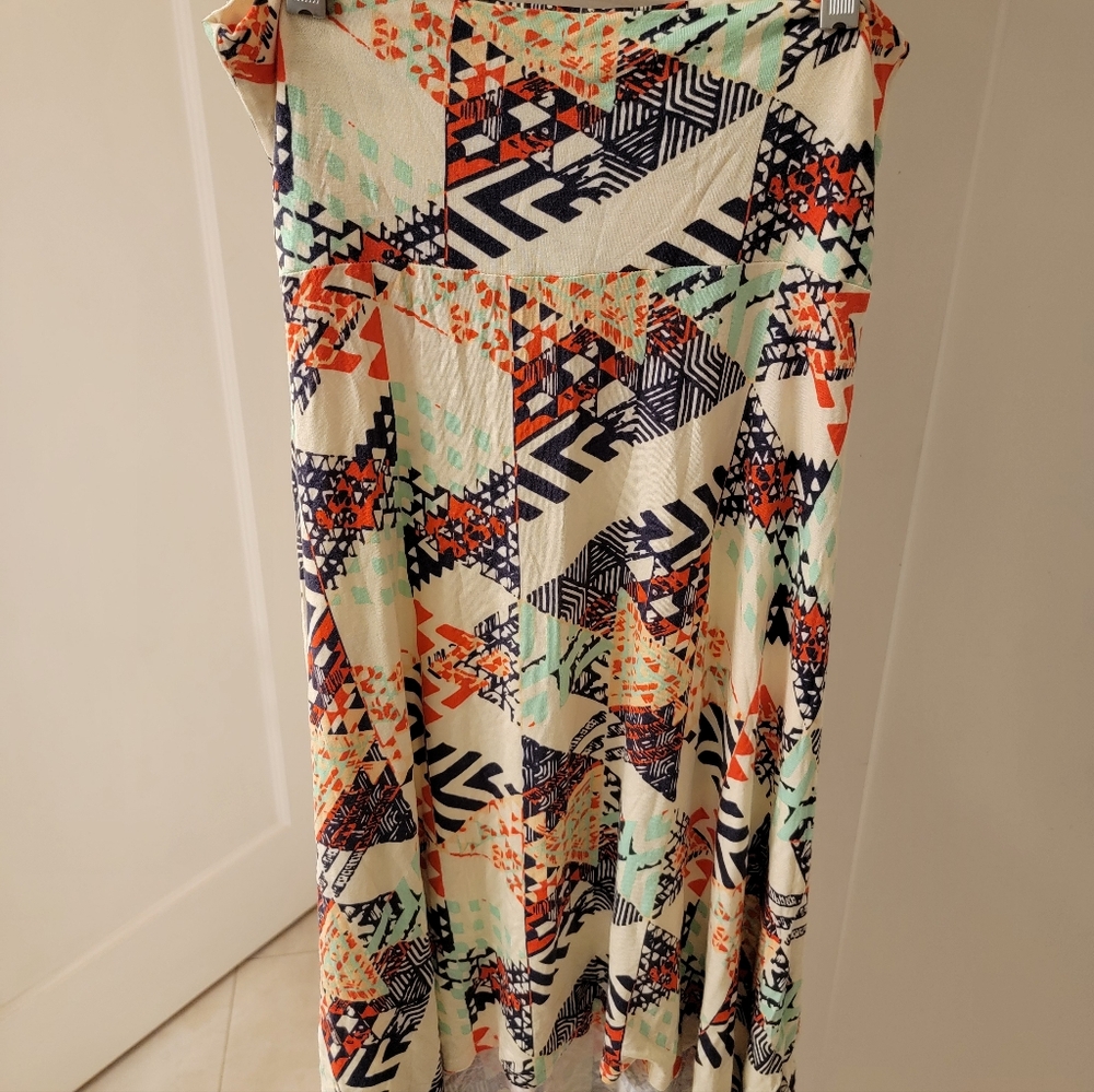 LuLaRoe A-Line Skirt with Geometric Print